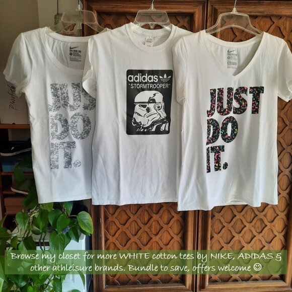 Nike 'JUST DO IT' Limited Edition Logo Short Sleeve Cotton Tee - White, Size S - Picture 12 of 15